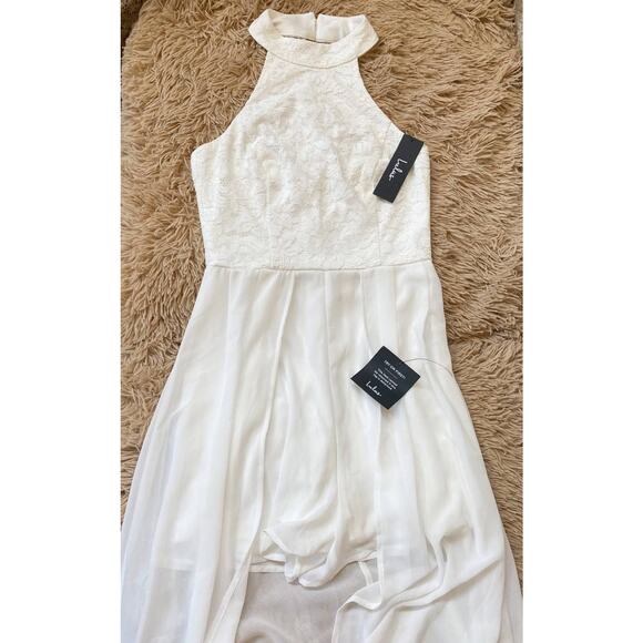 Lulus Love Speaks White Lace Halter Maxi Romper Wedding dress S - BNWT - Picture 16 of 16